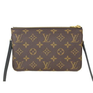Louis Vuitton Monogram Brown Double Bag Giant Pochette Zip Shoulder Reverse